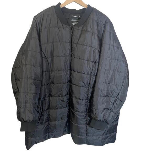 Torrid Black Puffer Jacket Water & Wind Resistant Cold Weather Gear Sz 5X - Picture 2 of 12
